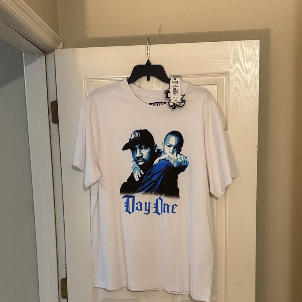 Akoo White and Blue Day One Graphic Tee